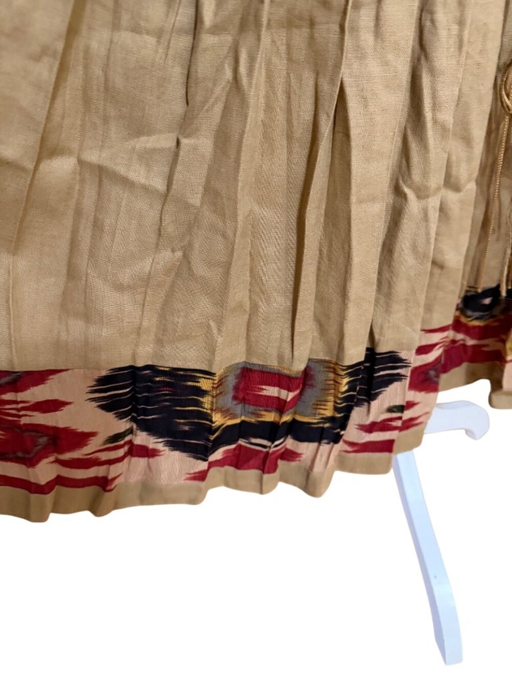 E. C. I. New York Vintage Beige Midi Skirt With Beaded Waist Detail & Patterned - Picture 3 of 7